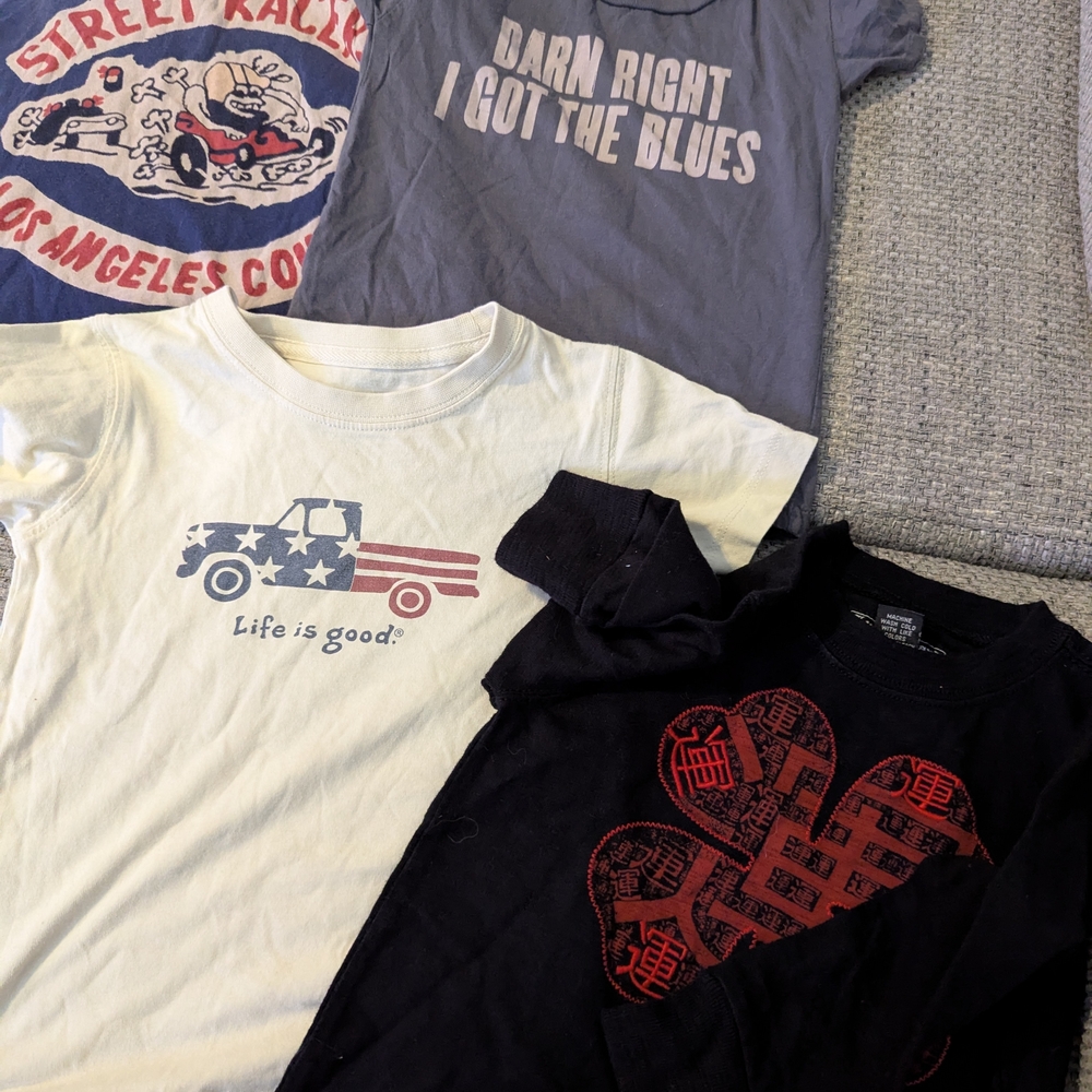 Life Is Good Kids' Cream Tee with Patriotic Truck
